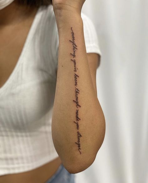 Arm Writing Tattoo, Arm Tattoos Lettering, Classy Tattoos For Women, Arm Sleeve Tattoos For Women, Cursive Tattoos, Cross Tattoos For Women, Pretty Hand Tattoos, Tattoo Quotes For Women, Meaningful Tattoos For Women