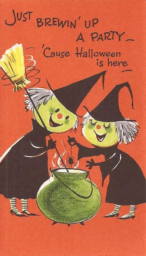 Did you guys know that Halloween used to be much more of a baking holiday than it is today? Today, we're sharing a collection of vintage Halloween recipes from cookbooks, recipe booklets, advertisements, magazines, grocery store flyers, newsletters, and various other sources. Try to spot any recipes that you might remember from Halloweens past. Vintage Halloween Recipes, Muffins Halloween, Old Fashioned Halloween, Witch Artwork, Vintage Halloween Invitations, Vintage Halloween Cards, Halloween Playlist, Hallowen Ideas, Carte Halloween