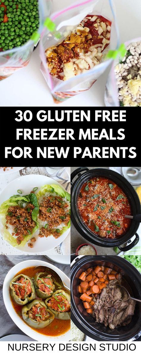 30 GLUTEN FREE FREEZER MEALS Freezer Meal Gluten Free, Gluten Free Meal For New Mom, Gluten Free Frozen Meal Prep, Gf Freezer Meals, Gf Df Freezer Meals, Postpartum Freezer Meals Gluten Free, Gluten Free Freezer Recipes, Gluten Free Breakfast Freezer Meals, Gluten Free Freezer Casseroles