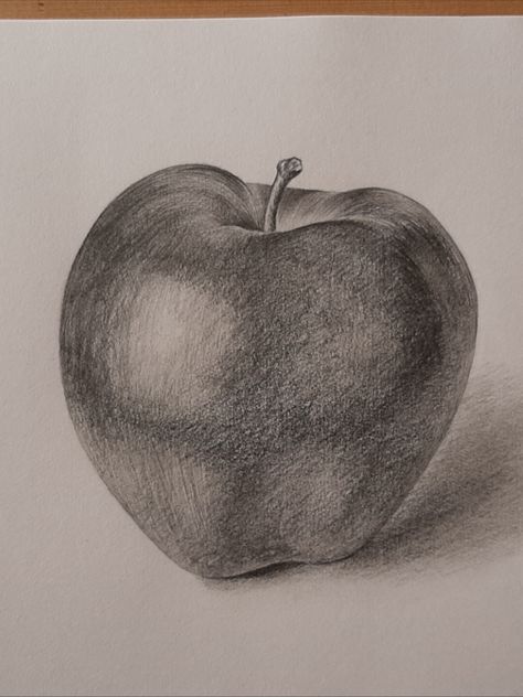 #pencilsketch #appledrawing #drawing #sketching #sketchbook #dailydrawing #artwork #shading #fruitdrawing #lightandshadow Light And Shade Drawing Still Life, Shading Drawing Sketches Artworks, Apple Shading, Shadow Techniques, Still Life Pencil Shading, Easy Still Life Drawing, Apple Sketch, Apple Drawing, Drawing Apple