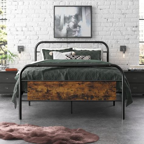 Trent Austin Design® Cowhill Platform Bed | Wayfair Black Bed Frame, Solid Wood Bed Frame, Wood Platform Bed Frame, Bed Platform, Slatted Headboard, Wood Bed Frame, Solid Wood Bed, Iron Bed, Wood Platform Bed