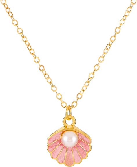 Amazon.com: Seashell Pearl Pendant Necklace Gold Plated Boho Enamel Pink Blue Scallop Sea Shell Starfish Ocean Animal Chain Necklace for Women Teen Girls Hawaiian Summer Beach Holiday Fashion Jewelry Gifts (Pink) : Clothing, Shoes & Jewelry Beach Holiday Fashion, Seashell Pendants, Pearl Pendant Necklace, Ocean Animals, Gold Pendant Necklace, Pearl Pendant, Starfish, Pink Blue, Sea Shells