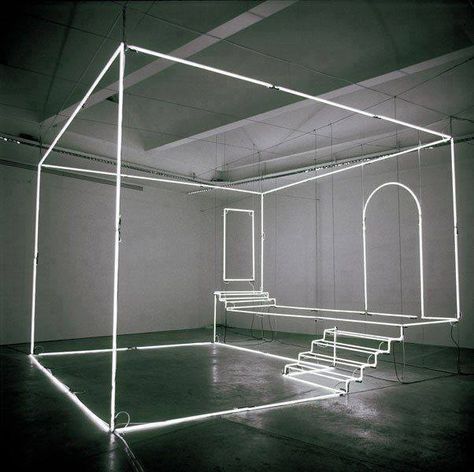 Les maisons minimalistes de Massimo Uberti Light Art Installation, Minimal Lighting, Art Installation, Neon Art, Light Architecture, Sculpture Installation, Light Installation, Neon Lights, Stage Design