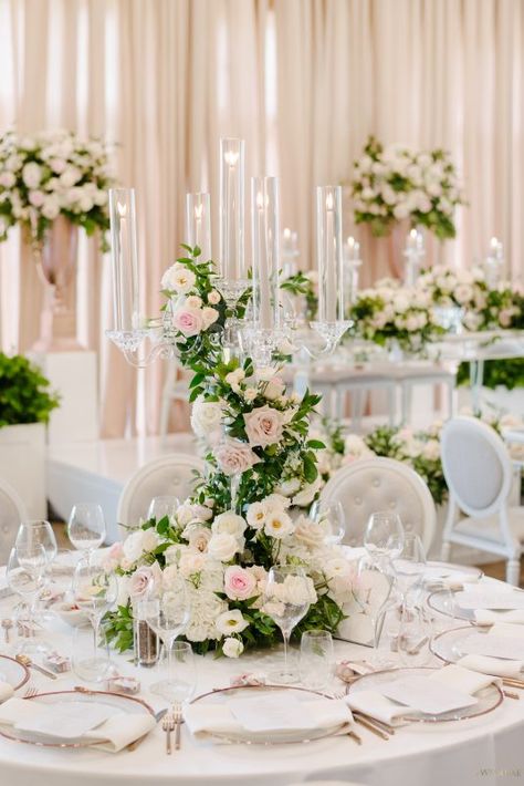 WedLuxe Magazine A Whimsical Garden Ivory Wedding Decor, Arlington Estate, Fairytale Garden, White Wedding Decorations, Crystal Candelabra, Rose Gold Decor, Wedding Event Design, Wedding Table Decorations, Wedding Decor Elegant