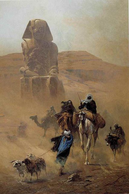 'The Simoom',1878 - Ludwig Hans Fischer (Austrian, 1848-1915) Orientalist Art, Orientalist Paintings, Starověký Egypt, Istoria Artei, Arabian Art, Islamic Paintings, Arabic Art, A4 Poster, Art Et Illustration