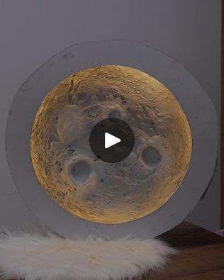 DIY Moon Wall for your home!🌙✨ | DIY Moon Wall for your home!🌙✨ | By Art & Graphic Design | Join us for a moonwall project made out of wood and cement. The wood is shaped perfectly so now we spray paint it. Fill it all with cement for a steady and realistic moon look. Once it's dried, set the lights and then it's ready to light up your room. Wood And Cement, Diy Moon, Moon Wall Art, Moon Wall, Art Graphic Design, How To Make Light, Drywall, Spray Paint, Wood Diy