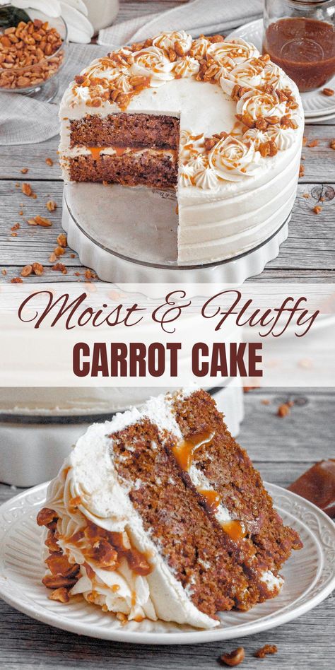 The most spectacular carrot cake with whipped cream cheese frosting and salted caramel sauce. Essen, Carrot Sheet Cake Decoration, Carrot Cake With Pecans, Heart Shaped Carrot Cake, Carrot Cakes Decoration, Carrot Cake For Birthday, Carrot Cake Filling Ideas, Decorating Carrot Cake Ideas, Birthday Carrot Cake Decoration