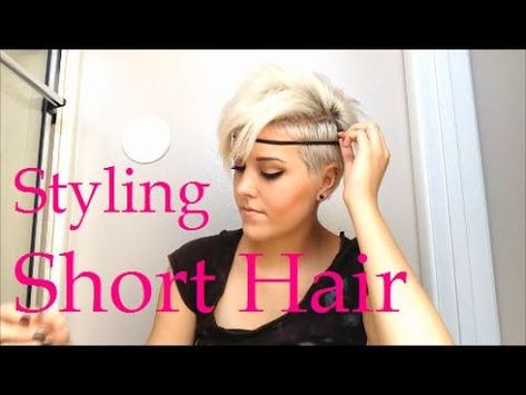 @SteffieeRose How to style really short hair via YouTube OMG I WANT THIS GIRLS HAIR!!! Pixie Hairstyles, Wavy Hairstyles, Style Really Short Hair, Styling Short Hair, Pixie Cut Styles, Pixie Cut With Undercut, Hairstyles Tutorial, Really Short Hair, Love Hair