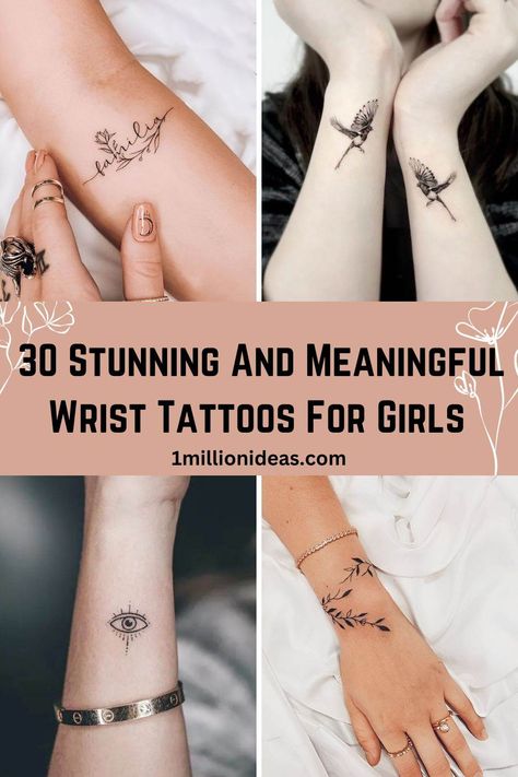 30 Stunning And Meaningful Wrist Tattoos For Girls - 192 Mandalas, Henna Tattoo Wrist, Dainty Tattoos For Women, Wrist Tattoos For Girls, Inspirational Wrist Tattoos, Wrist Hand Tattoo, Wrist Tattoos Girls, Wrist Henna, Side Hand Tattoos