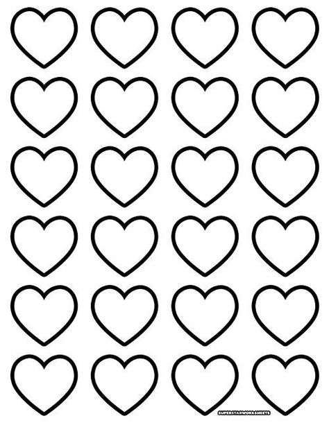 Free Heart templates are the perfect Valentine's day craft for your students! Students will learn how to use their creative skills to decorate a variety of hearts. #superstarworksheets #free #printable #valentinesday #crafts #art #heart Vday Diy Gifts, Small Hearts Template Free Printable, Hearts Cut Out, I Love You To Pieces Template, Hearts To Color Free Printable, Hearts To Print Free Printable, Printable Hearts For Valentines Day, Blank Heart Template, Small Heart Template Free Printable