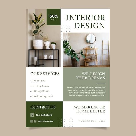 Interior Designing Poster, Poster For Interior Design, Interior Design Printables, Interior Design Poster Ideas, Interior Design Advertising Poster, Interior Poster Design, House Poster Design, Poster Design Interior, Interior Design Ads