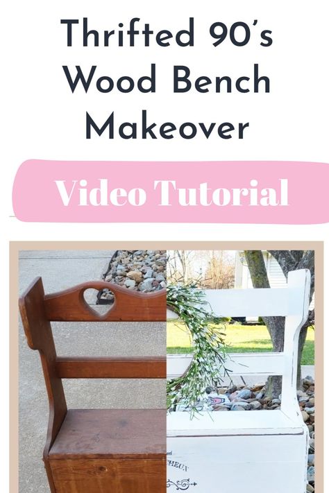 Diy Bench Restoration, Refinished Bench Entryway, Wood Bench Refurbish, How To Reapolstering Bench, Bench Makeover, Deacons Bench Makeover, How To Restore Old Furniture Wood, Deacons Bench, French Stencil