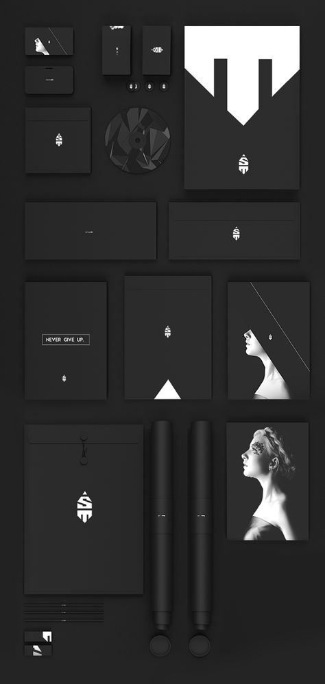 Black Brand Identity, Black Stationary, Corporate Stationary, Stationary Branding, Business Card Mockup, Product Showcase, Logo Design Inspiration Branding, Corporate Identity Design, Personal Identity