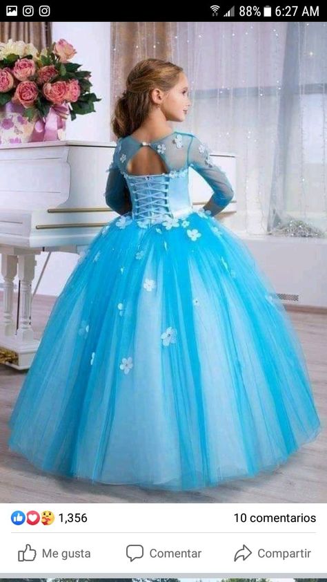 Flower Girl Dresses Teal, Dresses With Buttons, Veils Wedding, Tulle Applique, Flower Girls Dresses, Trendy Party Dresses, Girls Ball Gown, Wedding Dresses For Kids