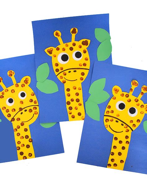 Construction Paper Giraffe, Easy Giraffe Craft, Giraffe Art For Preschool, How To Make A Giraffe, Wild Animal Art For Kids, Giraffe Head Template, Preschool Zoo Animal Crafts, Giraffe Crafts For Preschool, Arts And Crafts For Toddlers Easy