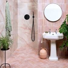 Brick Dimensions, Cotto Tile, Peach Bathroom, Rustic Brick, Indoor Tile, Interior Tiles, Pink Tiles, Carbon Neutral, Wooden Crates