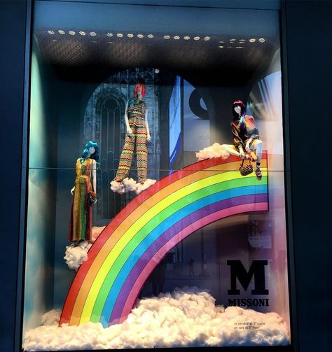 Rainbow Window Display, Rainbow Window, Summer Window, James D'arcy, Visual Merchandising Displays, Store Window Displays, Window Display Design, Retail Windows, Store Windows