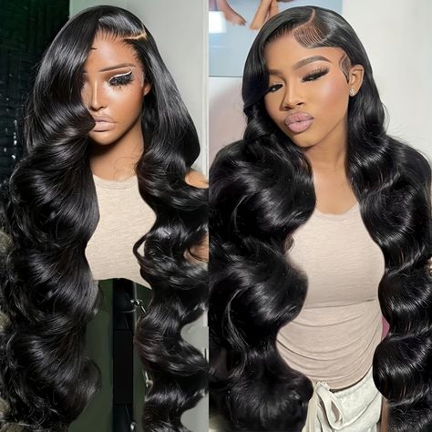 PRICES MAY VARY. 【Wig Advantage】: 13x6 Lace Front Wigs Human Hair Pre Plucked with Baby Hair,Human Hair Wig is Soft And Durable,Lightweight And Breathable.220% Density Body Wave Lace Front Wigs Human Hair Full and Thick,True to Length and Weight.Density is defined based on real data in grams. 【Lace Details】: HD Lace Front Wigs Human Hair Pre Plucked Bleach Knots, Baby Hair Around, Ear to Ear Transparent Swiss Lace. HD Transparent Lace Design Allows the Scalp to Breathe And Reduce Sweat Buildup, Frontal Wig Body Wave, Body Wave Lace Front Wigs, Lace Front Wigs Human Hair, Body Wave Wig, Wigs Human Hair, Baddie Hairstyles, Party Hairstyles, Hair Pictures, Natural Hair Color