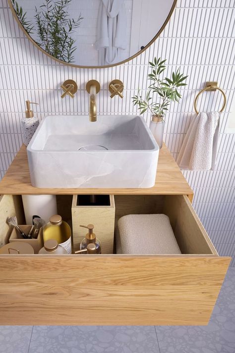 Floating shelves bathroom