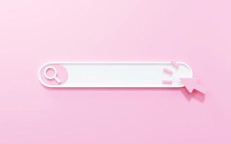 Pink Search Bar, Search Icon, Psd Icon, Search Bar, Photo Search, 3d Render, Vector Photo, Pink Background, Premium Photo