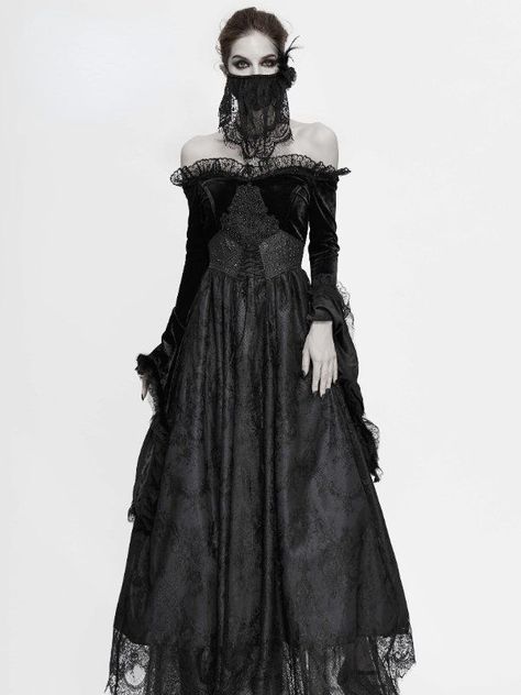 Gothic Formal Dresses, Dress With Fur, Stylish Formal Dresses, Gothic Gowns, Formal Long Dress, Gathered Dress, Goth Dress, Women Formals, Gothic Dress