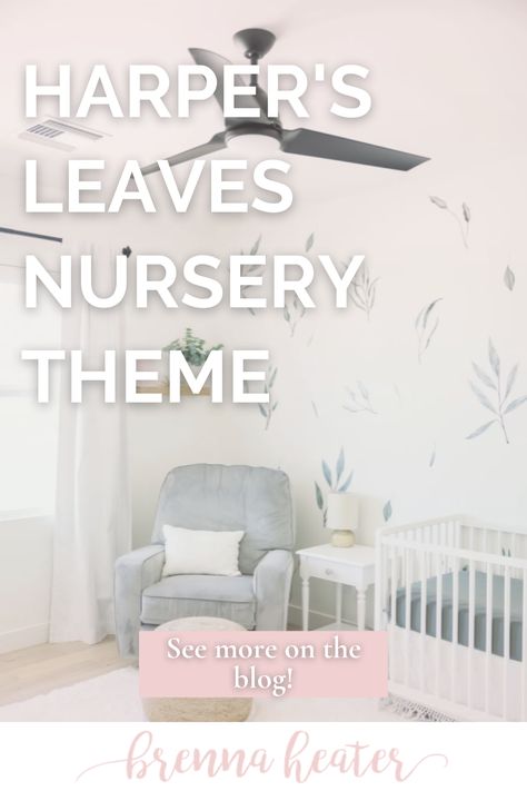 With its beautiful leaves nursery wall, this green themed nursery for girl is calming and refreshing. Take a look at this green neutral nursery for baby room design ideas and decor! Green Themed Nursery, Baby Room Design Ideas, Small Nursery Decor, Nursery For Girl, Leaves Nursery, Greenery Nursery, Nursery Decor Green, Baby Room Themes, Small Nurseries