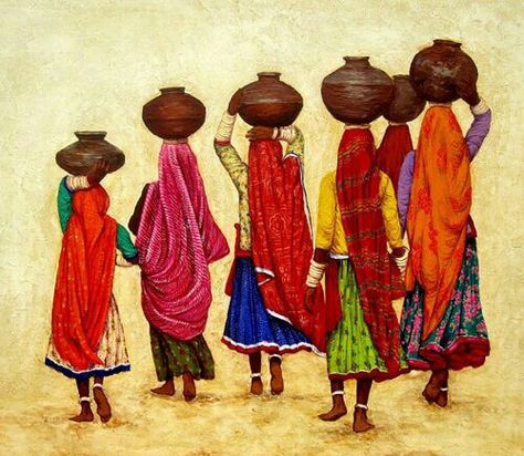 Ladies Painting, Desi Art, Rajasthani Painting, Indian Traditional Paintings, Rajasthani Art, Wal Art, Indian Art Gallery, Indian Painting, Female Art Painting