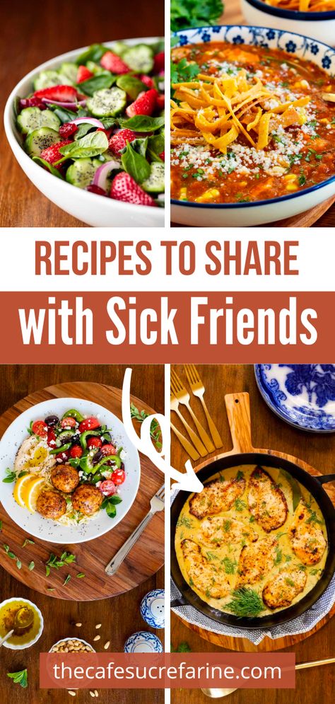 Healthy Dinner For Sick People, Essen, Dinner Recipe When Sick, Best Recipes When Youre Sick, Meals That Heat Up Well, Dinner Ideas For When Sick, Chicken Recipes When Sick, Quick Sick Meals, Meal For Sick Friend Families