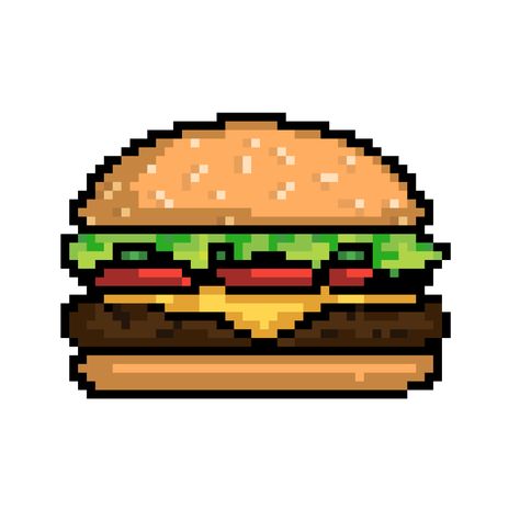 Pixilart - Burger by Anonymous Burger Pixel Art, Burger Doodle, Hamburger Drawing, Burger Illustration, Illustrator Poster, Burger Icon, Drawing Application, Mini Burgers, Pixel Drawing