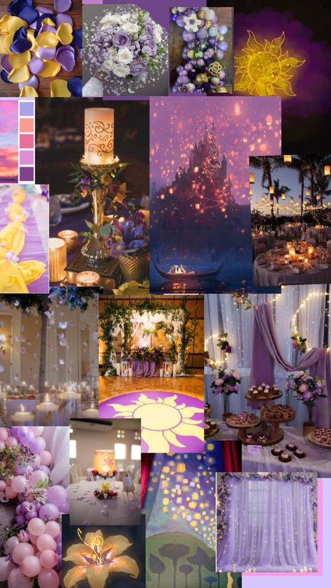 Wedding Ideas Disney, Rapunzel Wedding Theme, Rapunzel Wedding, Tangled Wedding, Homecoming Themes, Debut Ideas, Prom Themes, Tangled Party, Disney Wedding Theme