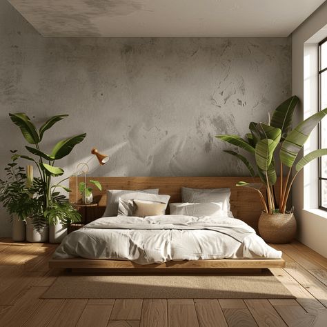 Rustic Minimalist Bedroom, Floating Bed Design, Japandi Interiors Bedroom, Bedroom Aesthetic Minimalist, Japanese Minimalist Bedroom, Bedroom Zen, Minimalist Bedroom Color, Wabi Sabi Bedroom, Bedroom 2022