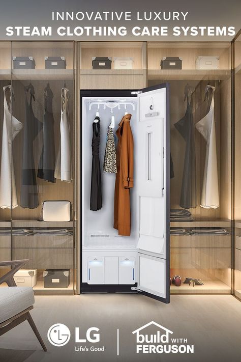 Experience Innovative Luxury with LG in 2022 | Dressing room closet, Classy closets, Laundry room closet Steam Closet, Closet Laundry Room, Lg Appliances, Creative Closets, Closet Laundry, Dressing Room Closet, Laundry Room Closet, Laundry Room Inspiration, Room Closet