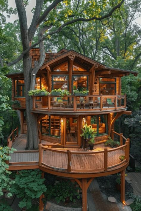 Liveable Tree Houses, Interior Tree House, Tree House Homes, Tree House Aesthetic, Big Tree House, Fairytale Treehouse, Treehouse House, Treehouse Interior, Treehouse Village