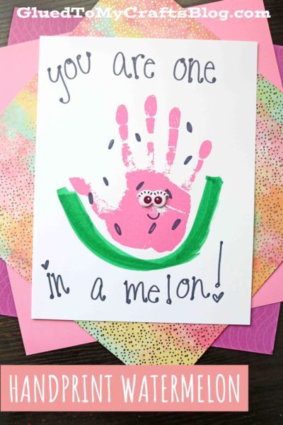 Watermelon Handprint Art, One In A Melon Craft, Watermelon Handprint, Letters Activity, Mother's Day Crafts For Kids, Mothers Day Crafts Preschool, Summer Crafts For Toddlers, Summer Preschool Crafts, June Crafts