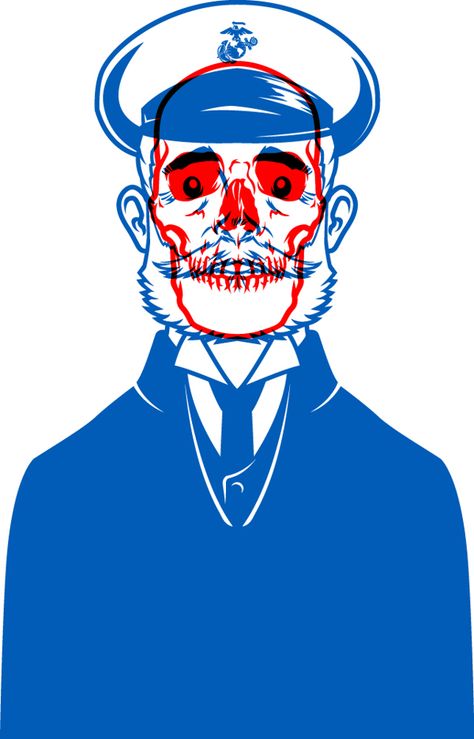 Portentous. Art Et Illustration, A Skull, 로고 디자인, Skull Art, Media Art, Graphic Design Illustration, Illustrations Posters, Red White Blue, Graphic Illustration