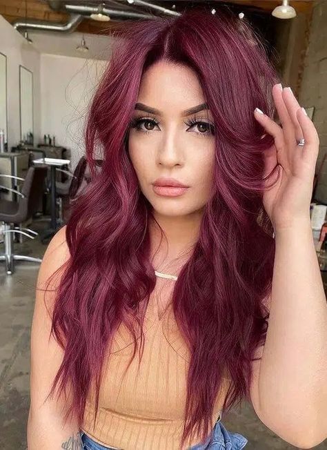 30+ Stunning Red Wine Hair Color Ideas To Rock This Year Long Red Hair, Long Red, Red Hair, A Woman, Hair Color, Hairstyles, Red, Hair, Color