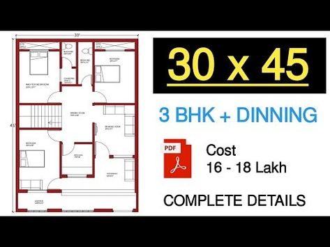 Here i'm sharing house design idea on 30x45 house plan 3bhk with vastu PDF , this is a 30x45 house plan 3bhk as per vastu.30*45 house plan east facing 3bhk | 30 by 45 ka naksha (adsbygoogle = window.adsbygoogle || []).push({}); Home Map Design, Low Budget House, North Facing House, Wallpaper Edge, 2 Bedroom House Plans, Face Home, House Plans 3 Bedroom, 2 Bedroom House, Home Budget