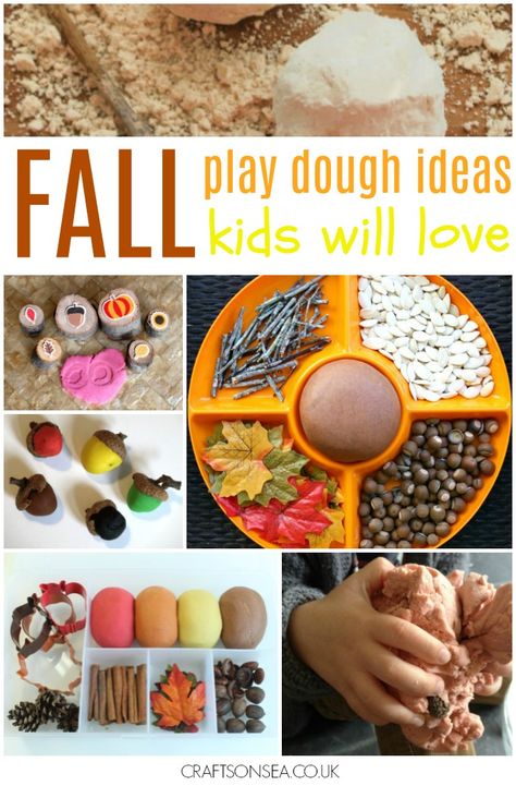 Get inspired with these Autumn and Fall Play Dough ideas, perfect for sensory play and fun with kids with playdough recipes, activities and playdough mats. Play Dough Ideas, Fall Play Dough, Play Dough Activities, Play Dough Recipes, Playdough Ideas, Play Dough Invitation, Play Dough Crafts, Autumn Preschool Theme, Kids Play Dough