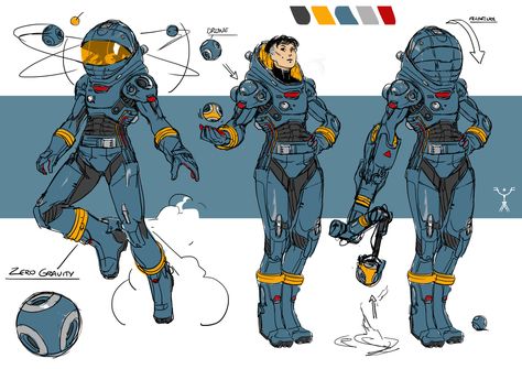 ArtStation - Blue Space Suit Design, Fred Augis Space Fighters Concept Art, Futuristic Space Suit, Buzz Costume, Cartoon Reference, Space Armor, Sci Fi Character Design, Space Project, Space Character, Anime Reference