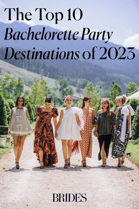 Planning a bachelorette party? Look no further! Here are the 10 best bachelorette party destinations of 2023 for you and your squad, according to Brides. // Photo: Inma Fuiza Large Bachelorette Party Ideas, April Bachelorette Party, Bachelorette Ideas Weekend, Best Bachelorette Party Locations, Bachelorette Party Location Ideas, Bachelorette Location Ideas, Bachelorette Trip Ideas, Bachelorette Party Places, Low Key Bachelorette Party