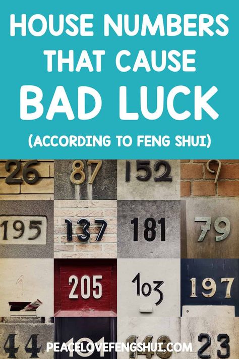 feng shui number meanings. the meaning of numbers in feng shui. bad luck feng shui house numbers and what to do about them! Feng Shui New Home, Luck Charms Symbols, Feng Shui Front Door Colors, Feng Shui Numbers, Good Luck Charms Symbols, 2023 Feng Shui, Fun Affirmations, Apartment Feng Shui, Cabin Kit Homes