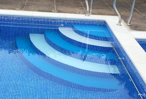 Swimming Pool Builder West Hill Swimming Pool Stairs, Urban Plaza, Swimming Pool Steps, Pools Ideas, Pool Steps, Pool Landscape Design, Swimming Pools Inground, Spiral Stairs, Farmhouse Ideas