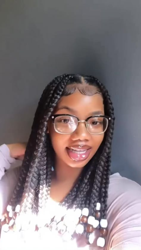 Big Box Braids Hairstyles, Girl Braided Hairstyles, Cute Braided Hairstyles, Box Braids Hairstyles For Black Women, Cute Box Braids Hairstyles, Braids Hairstyles Pictures, Hair Braid Videos, Girls Braids, Girls Hairstyles Braids