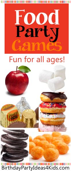 Food Games For Kids, Birthday Ideas For Teens, Eating Games, Party Food For Adults, 1st Birthday Party Games, Fun Sleepover Games, Carnival Games For Kids, Dinner Party Games, Slumber Party Games