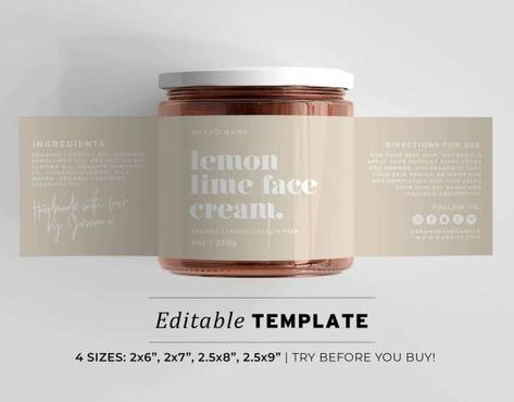 Minimalist Wrap Around Jar Label – Bath and Body Ingredients Label, Bridal Shower Menu, Printable Wedding Menu, Wedding Dinner Menu, Ingredient Labels, Wedding Menu Template, Jar Labels, Whipped Body Butter, Label Templates