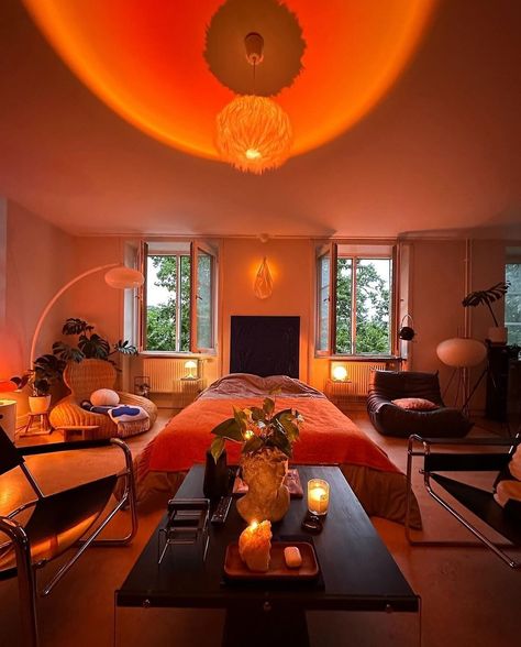 Eye Aesthetics, Talk To People, Orange Rooms, Bedroom Orange, Dream Apartment Decor, Future Apartment Decor, Vintage Lovers, Apartment Decor Inspiration, Dream Room Inspiration