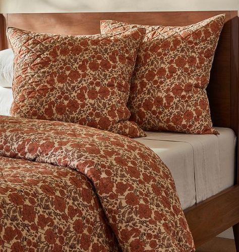 Bedding Sets: Duvet Covers, Sheet Sets, Shams | Rejuvenation Bedroom Bedding Sets, Orange Bedroom, Light And Dwell, Interior Design Resources, Bear Creek, Contract Design, Rusty Orange, Quilted Sham, King Quilt