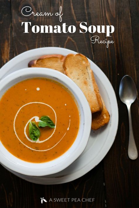 Cream Of Tomato Soup Recipe Creamy Tomato Soup Recipe, Fresh Tomato Soup, Cream Of Tomato, Cream Of Tomato Soup, Tomato Soup Recipe, Roasted Tomato Soup, Creamy Tomato Soup, Tomato Soup Recipes, Blender Recipes