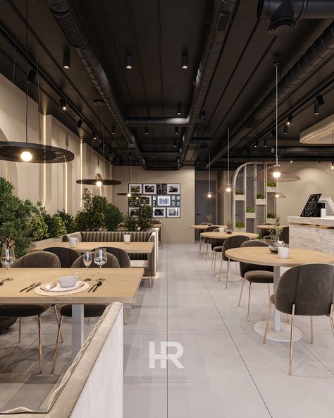 . . . modern coffee shop/restaurant interior design by @hr_design_studio . architect: @haniirezaei . contact us for design and fitout around the world: +989121447543 . . #interiordesign #fitoutinteriors #coffeeshop #restaurantdesign #cafedesign #coffeeshopdesign #interiorcafe #cafedecor #decoration #designideas #istanbulmimar #dubaidesign #interiorfitoutdubai Bar Interior Design Modern, Modern Coffee Shop Interior Design, Restaurant Decoration Ideas, Modern Restaurant Interior Design, Modern Cafe Interior Design, Modern Cafe Design, Aesthetic Cafe Interior, Modern Restaurant Interior, Restaurant Interior Design Modern