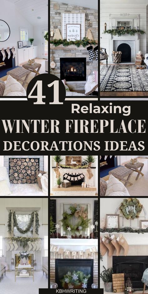 41 winter Mantel fireplace Decorations ideas! From rustic charm to modern elegance, these inspirations bring warmth and style to your space, creating the perfect ambiance for chilly nights. #WinterFireplaceDecor #FireplaceIdeas #MantelDecor